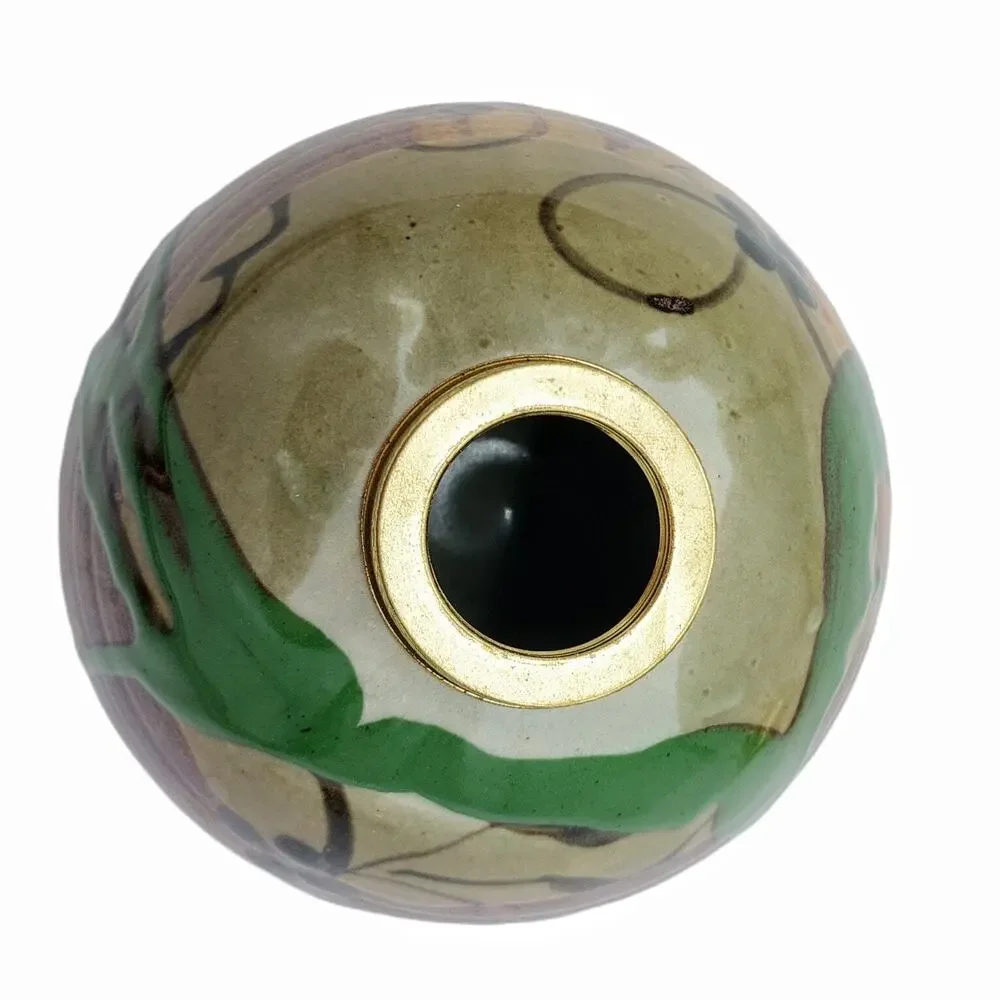 McLaughlin Signed Studio Pottery Kerosene Oil Lamp Base Vintage Stoneware Clay